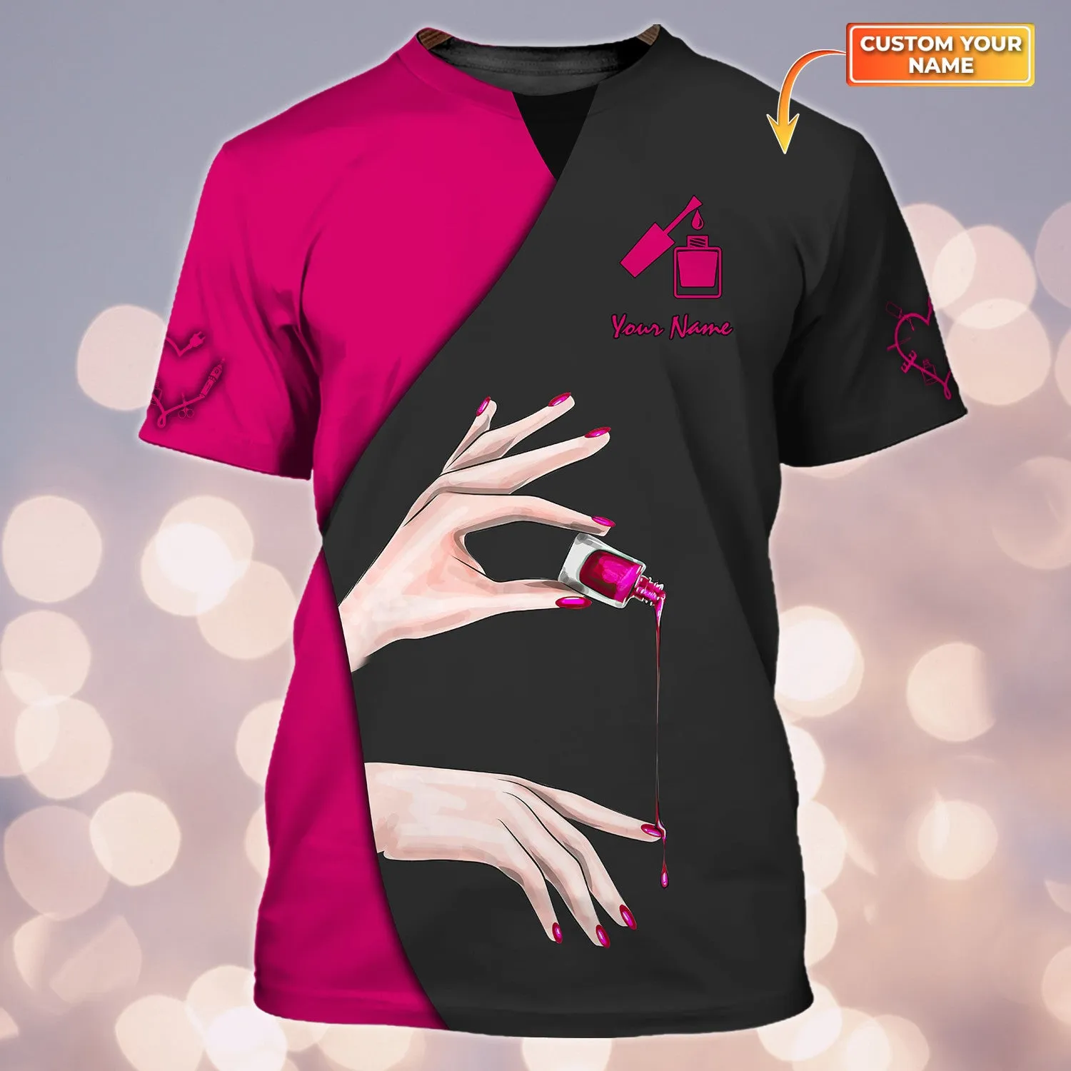 Latest Nail Artist T shirt KIMONO MIX Custom Nail Salon Uniform Manicurist Gift [Non Workwear]