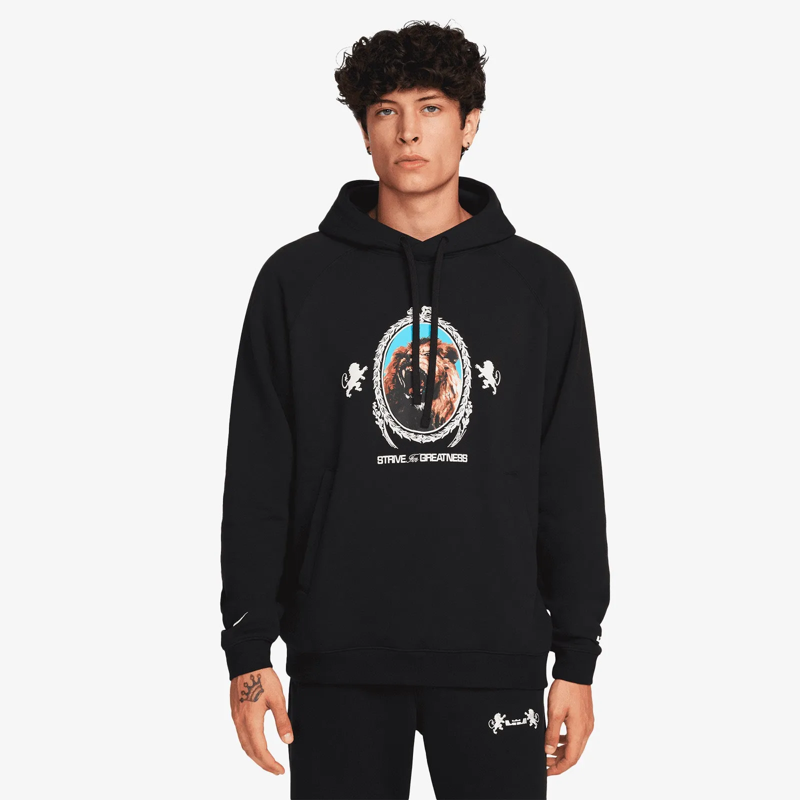 LeBron 'Strive For Greatness' Lion Fleece Hoodie - Black