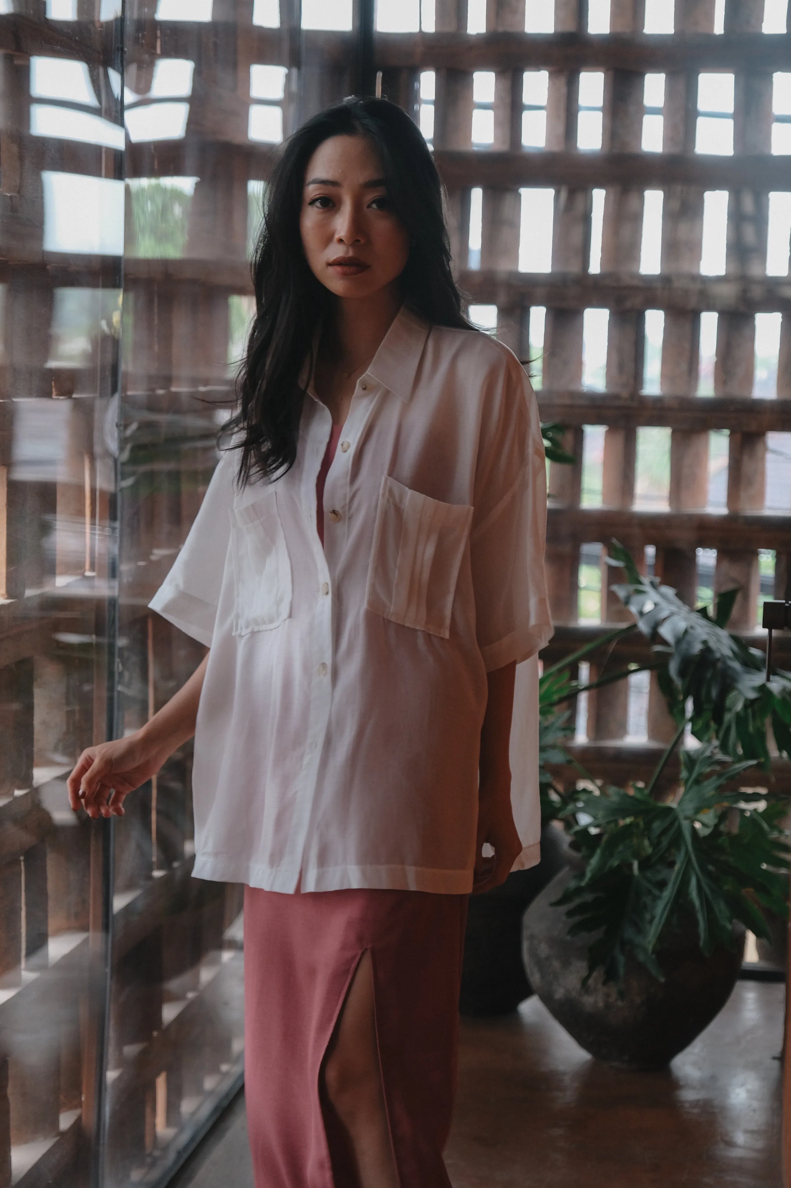 LEISURE TOP IN FROSTY WHITE