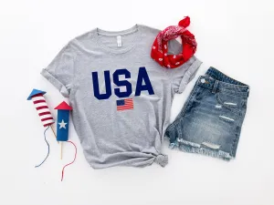 Light Gray USA T-Shirt