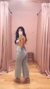 Light Oversized Grommet Tie Wide Leg High Waisted Overalls