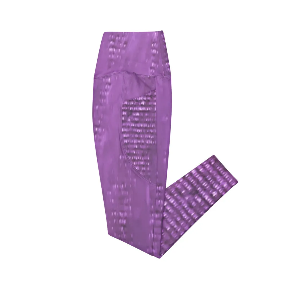 Lilac Crossover leggings with pockets