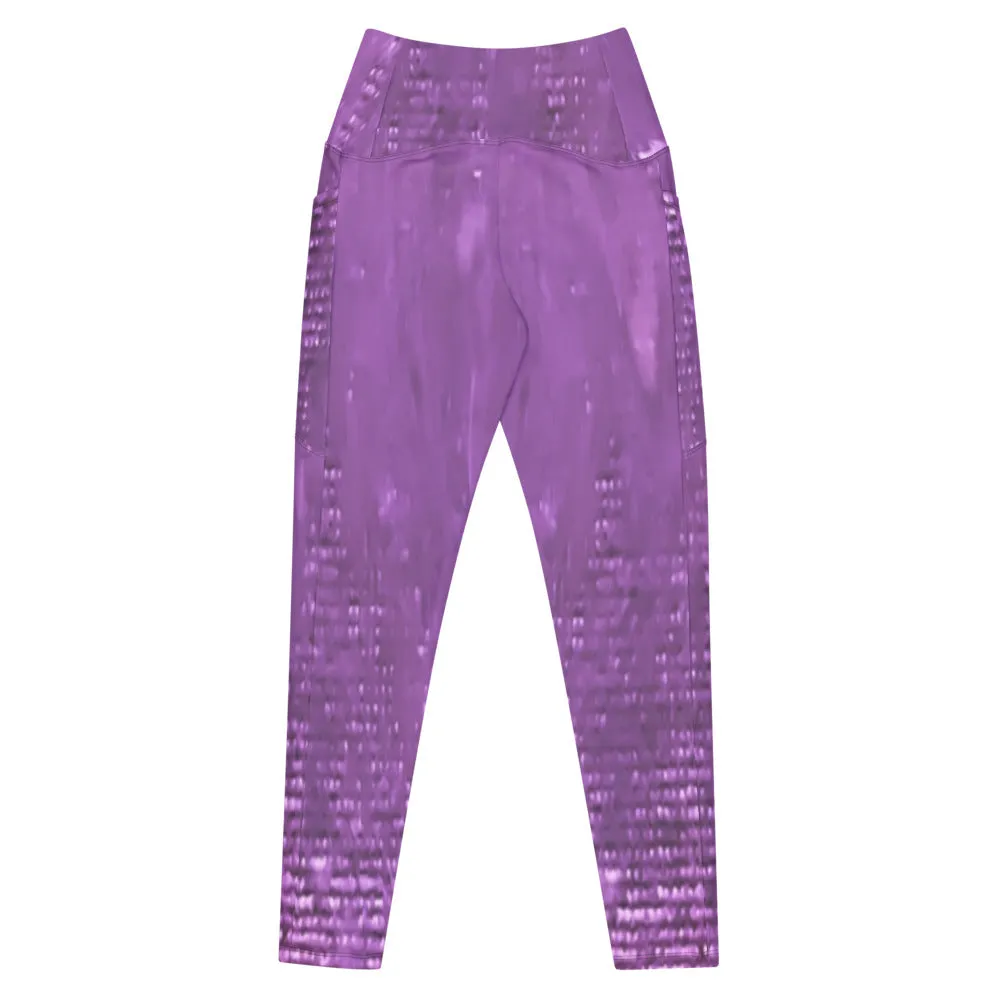 Lilac Crossover leggings with pockets