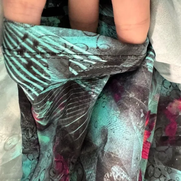 LiliKoi Abstract Floral Hawaiian Activewear Skort UV 50  High Rise Size Large