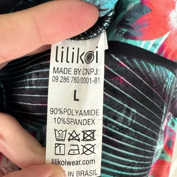 LiliKoi Abstract Floral Hawaiian Activewear Skort UV 50  High Rise Size Large