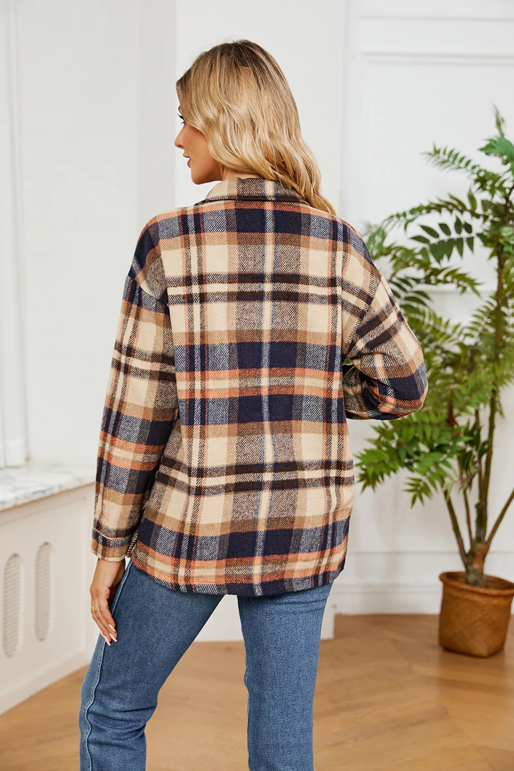 Lilllie Button Down Collared Plaid Flannel Shacket