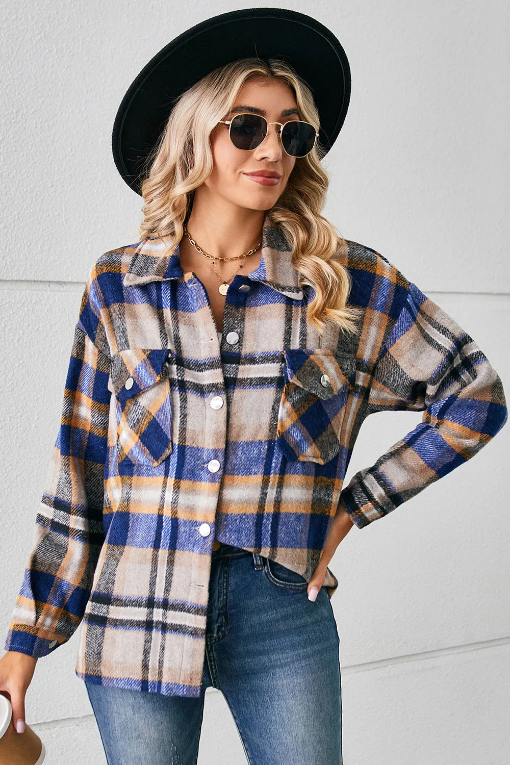 Lilllie Button Down Collared Plaid Flannel Shacket