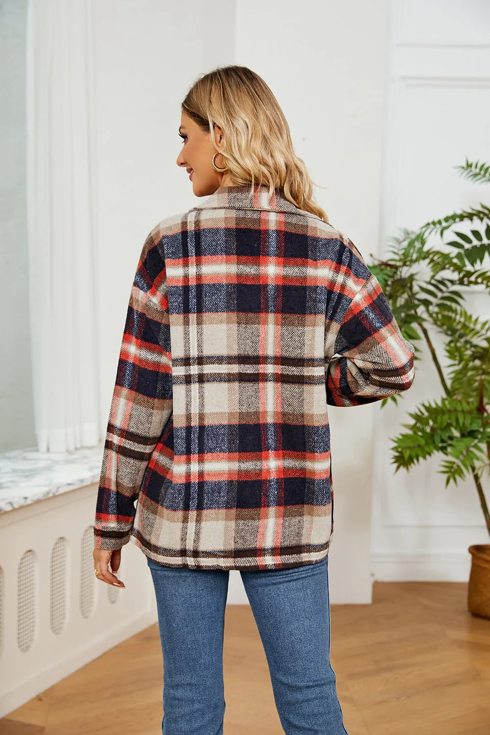 Lilllie Button Down Collared Plaid Flannel Shacket