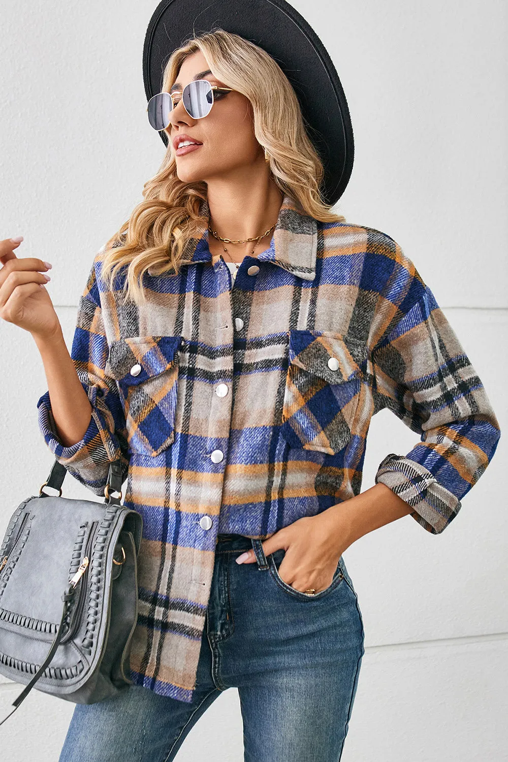 Lilllie Button Down Collared Plaid Flannel Shacket