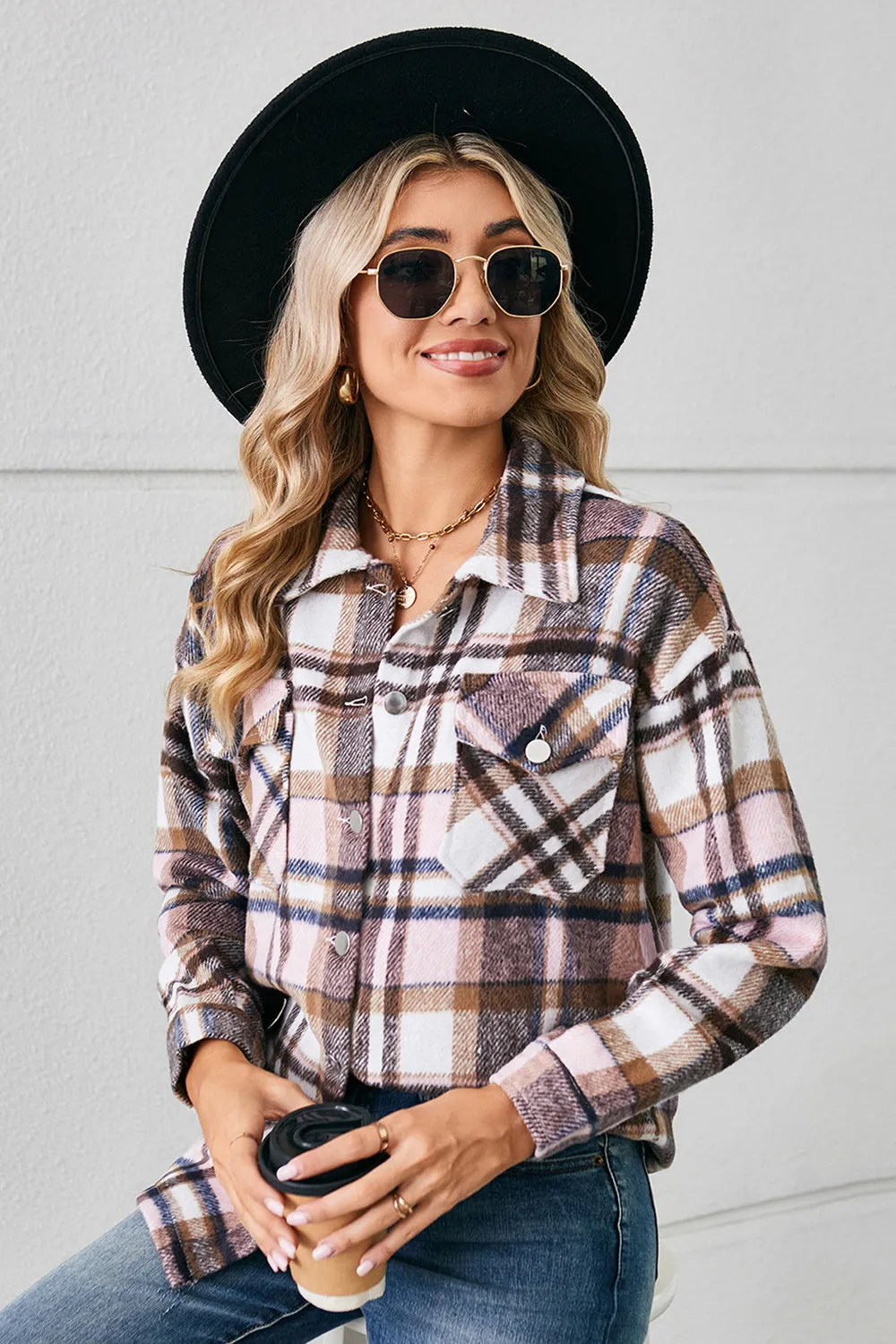 Lilllie Button Down Collared Plaid Flannel Shacket