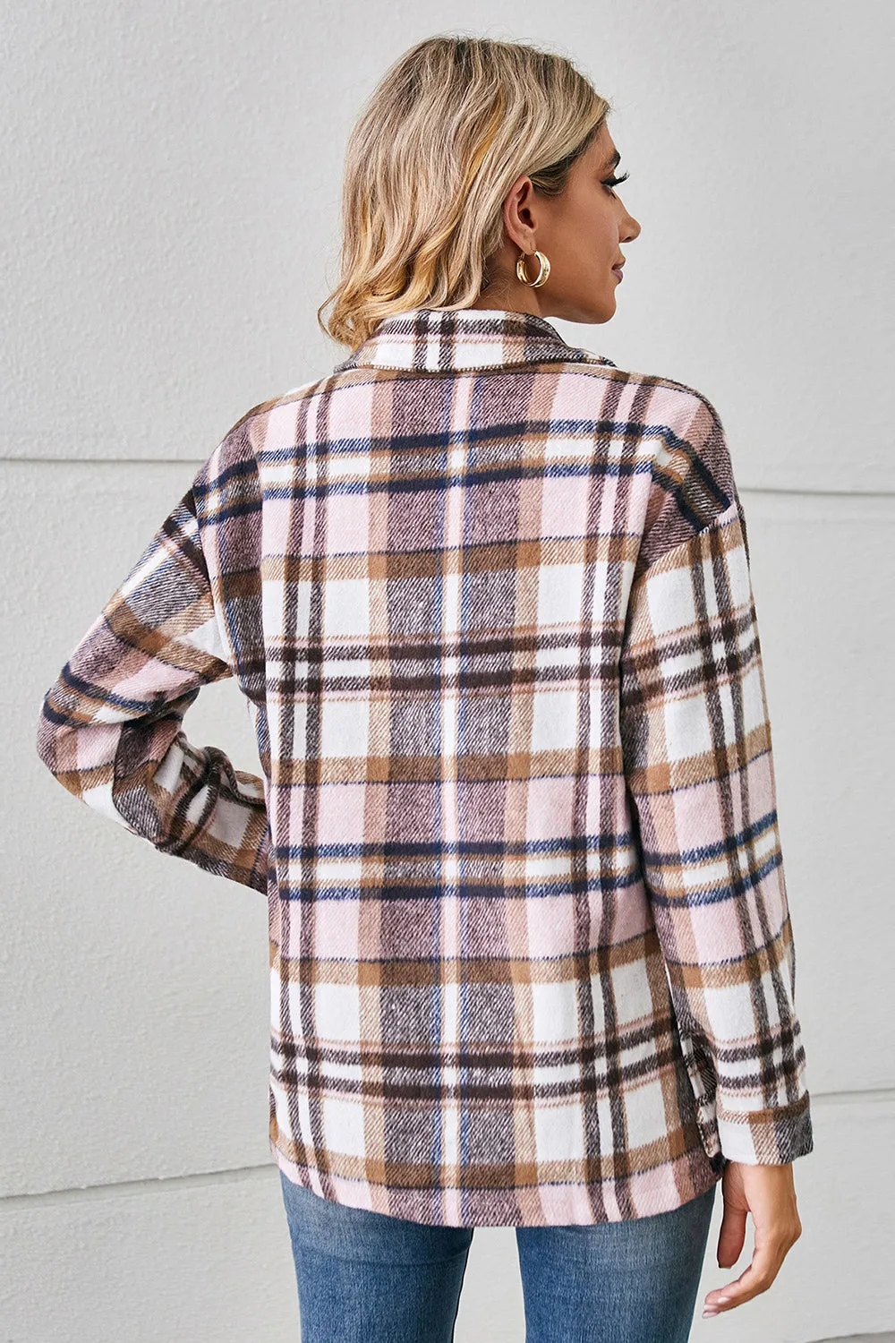 Lilllie Button Down Collared Plaid Flannel Shacket