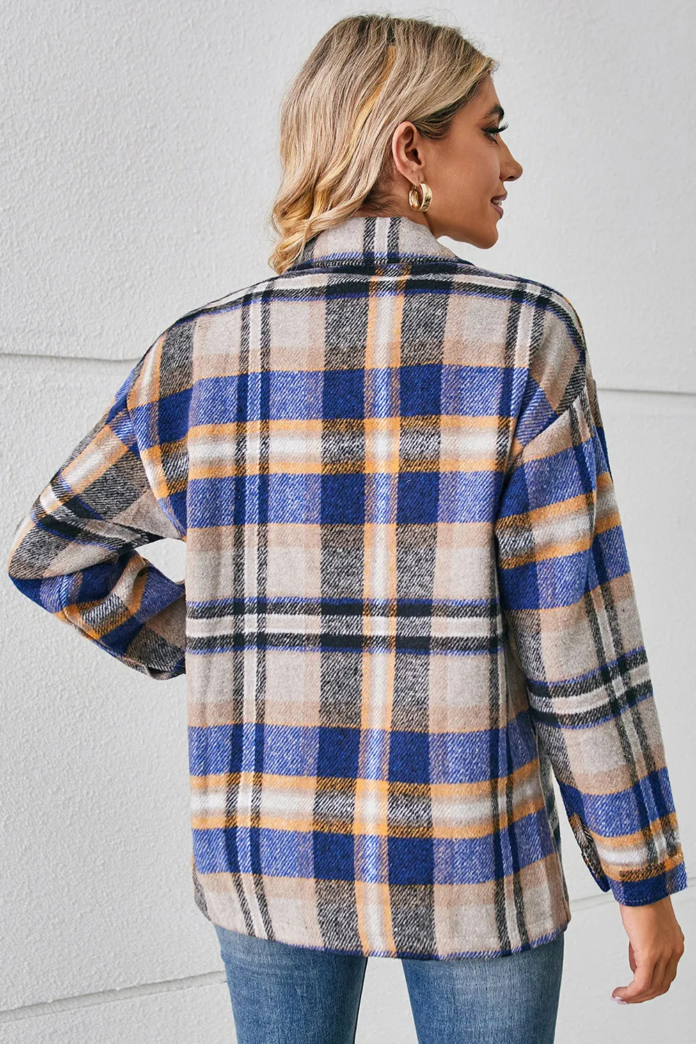 Lilllie Button Down Collared Plaid Flannel Shacket