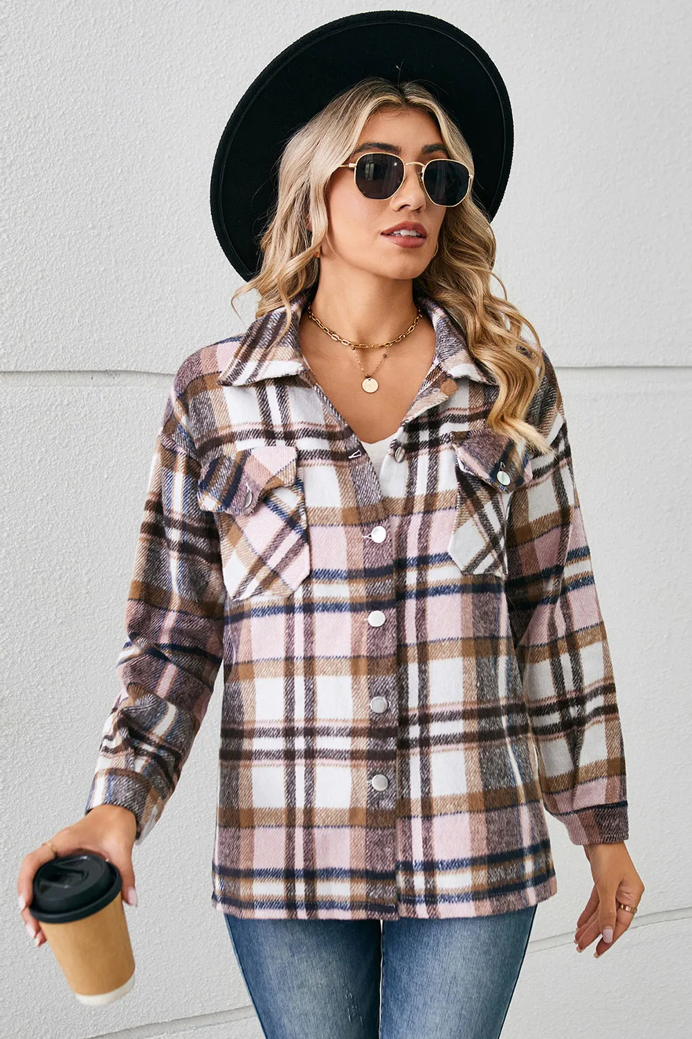 Lilllie Button Down Collared Plaid Flannel Shacket