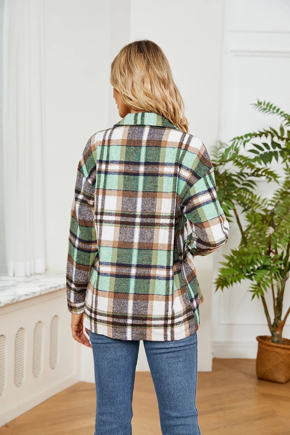 Lilllie Button Down Collared Plaid Flannel Shacket