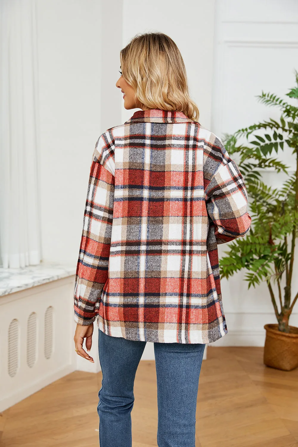 Lilllie Button Down Collared Plaid Flannel Shacket