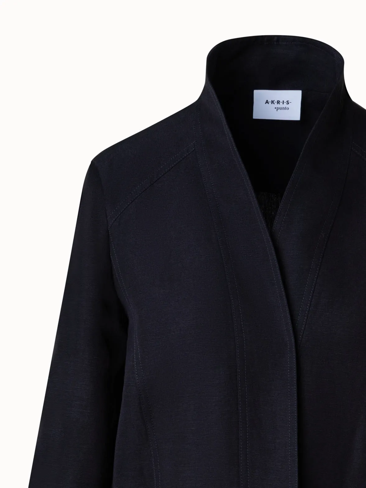 Linen Blend Shawl Collar Jacket