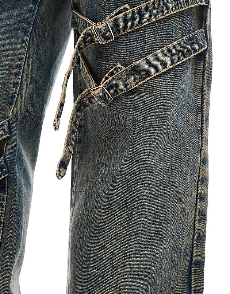Liquor N Poker textured stacked jeans in stone wash - part of a set