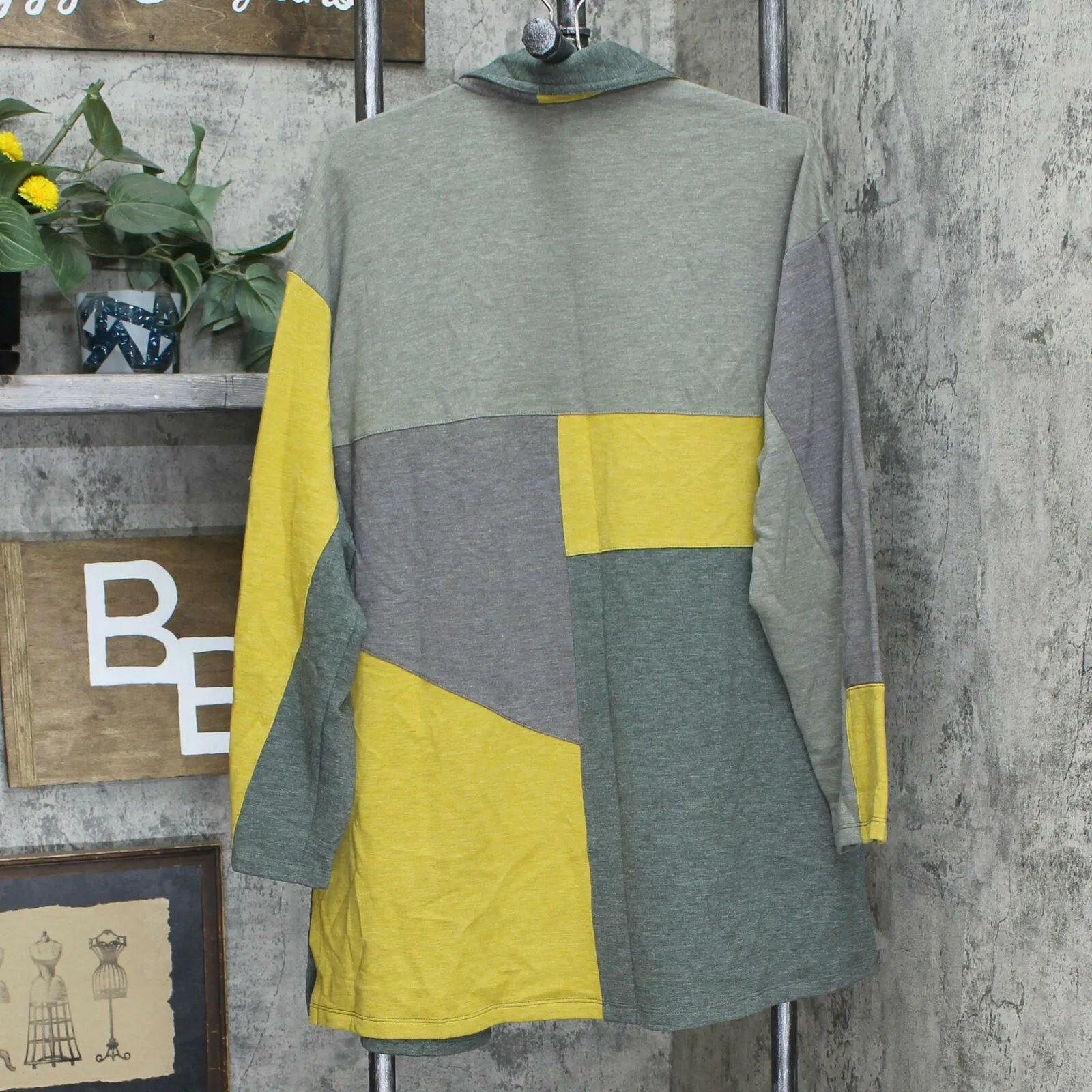 LOGO by Lori Goldstein Brushed Fleece Patchwork Duster Jacket