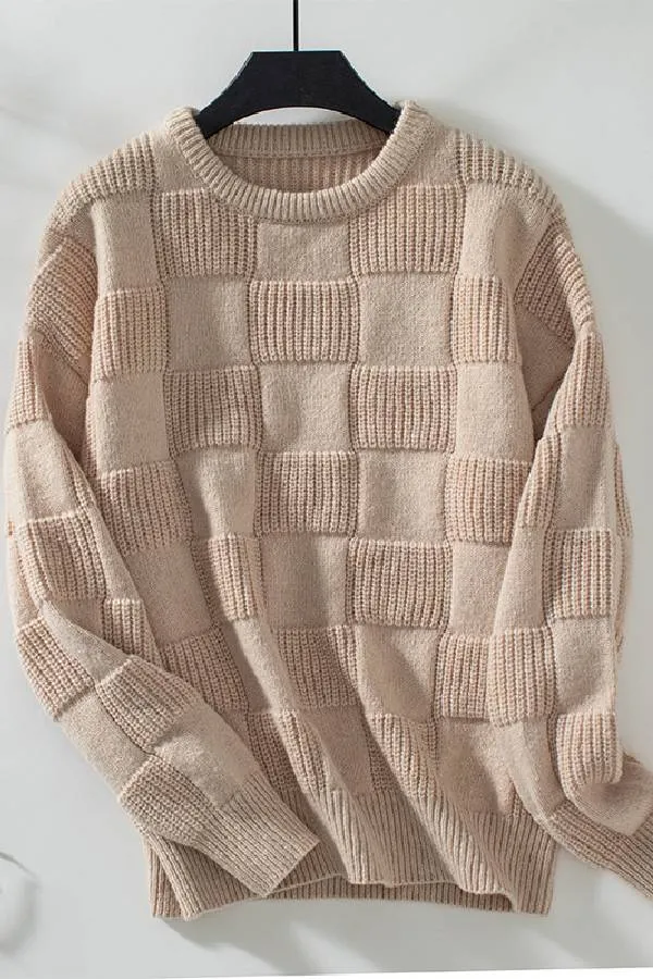 Loose crew neck sweater top