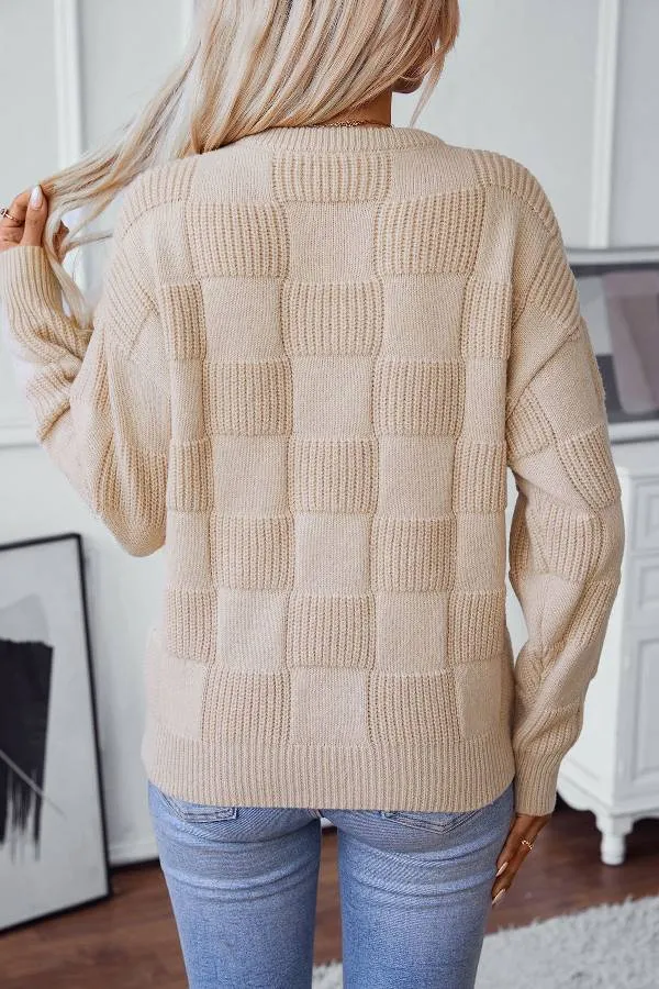 Loose crew neck sweater top