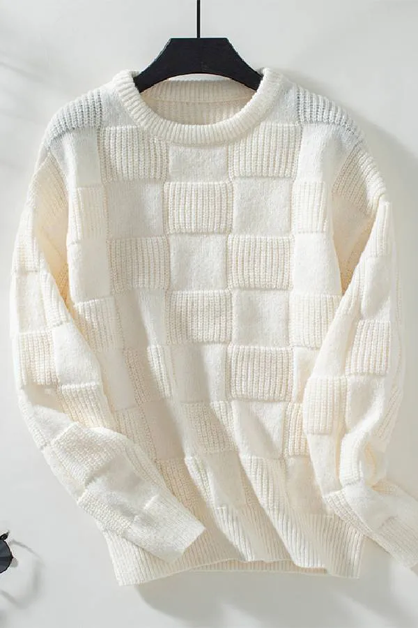 Loose crew neck sweater top