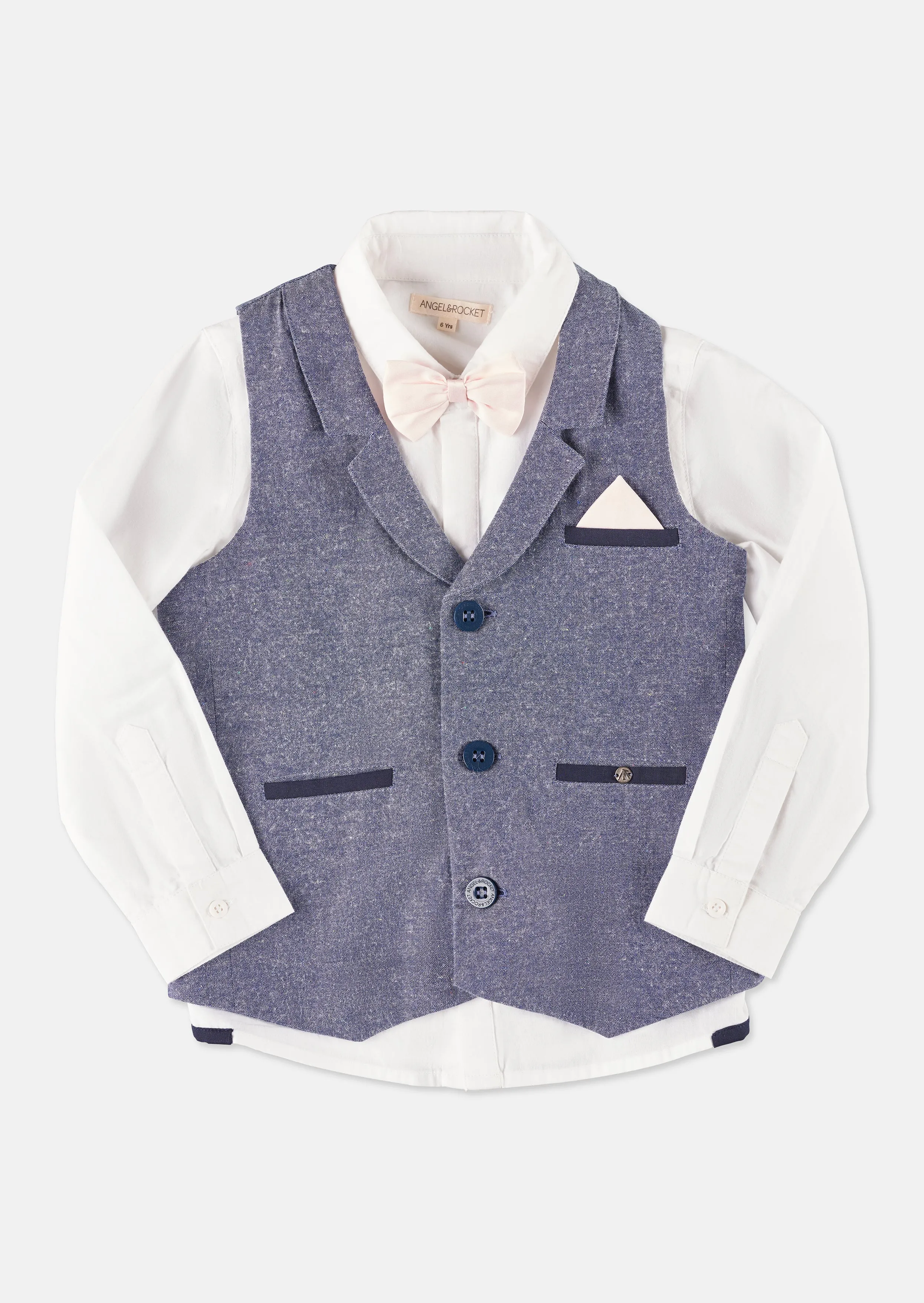 Lorenzo Blue Chambray Waistcoat Set