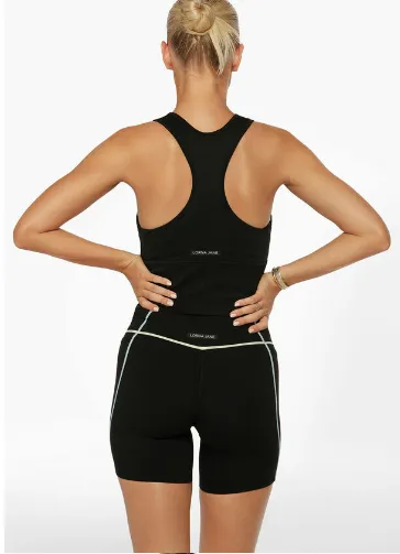 Lorna Jane Seamless Contour Cropped Tank - Black