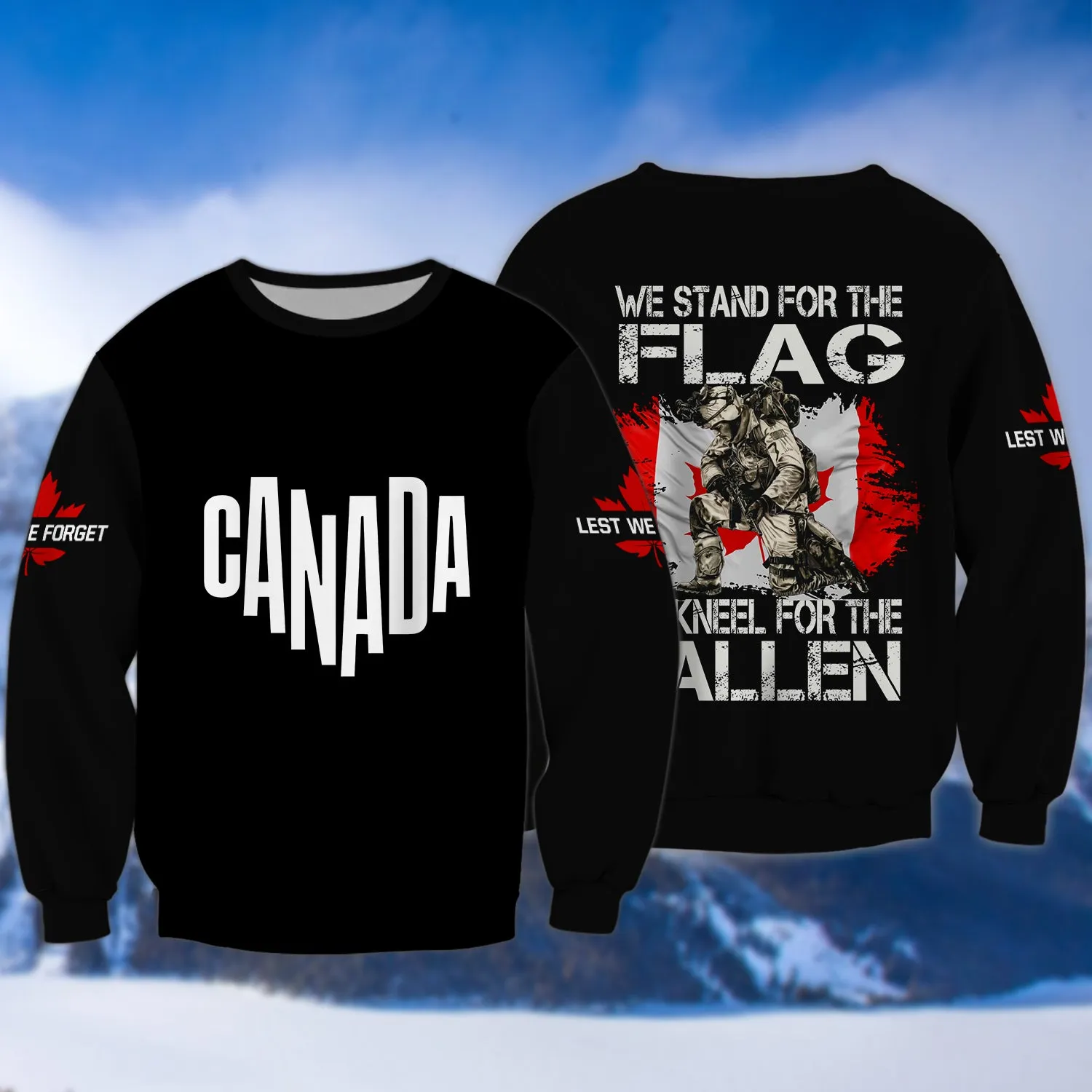 Love Canada, Day Remembrance Soldier Design 3D Printed Shirts