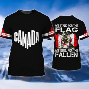 Love Canada, Day Remembrance Soldier Design 3D Printed Shirts