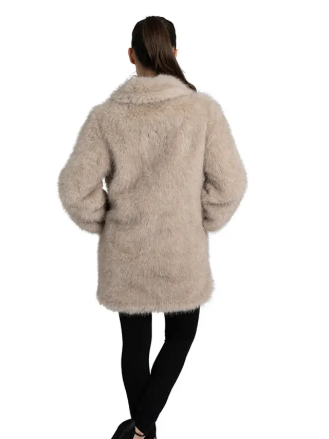 Love Token Victoria Coat in Taupe