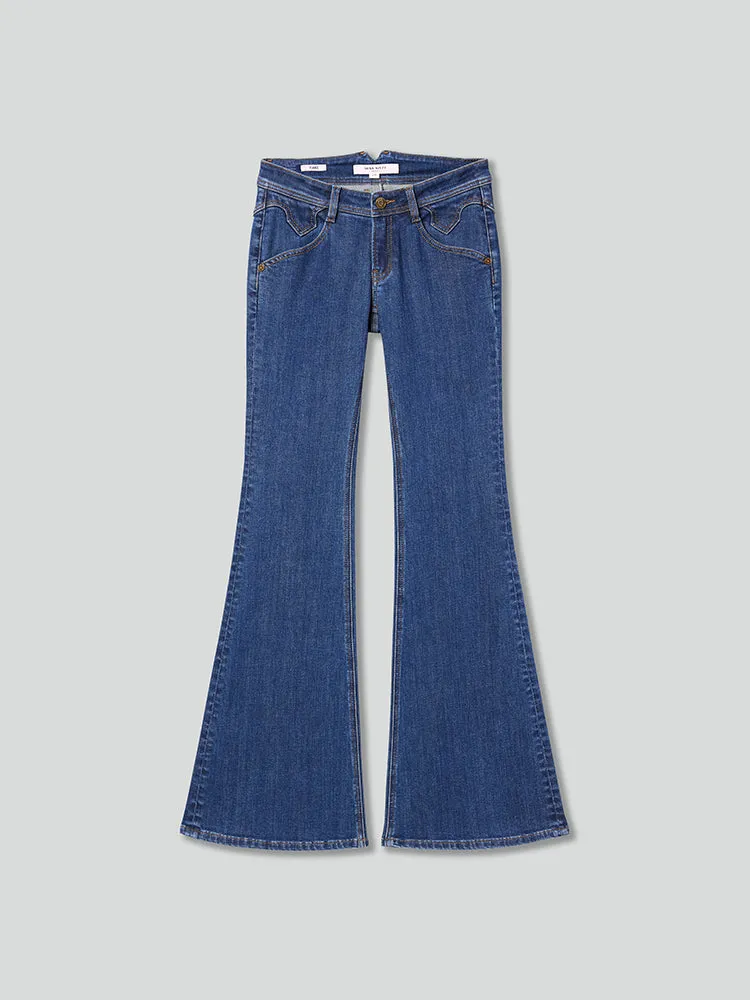 Low-Waisted Flared Jeans-BELLA