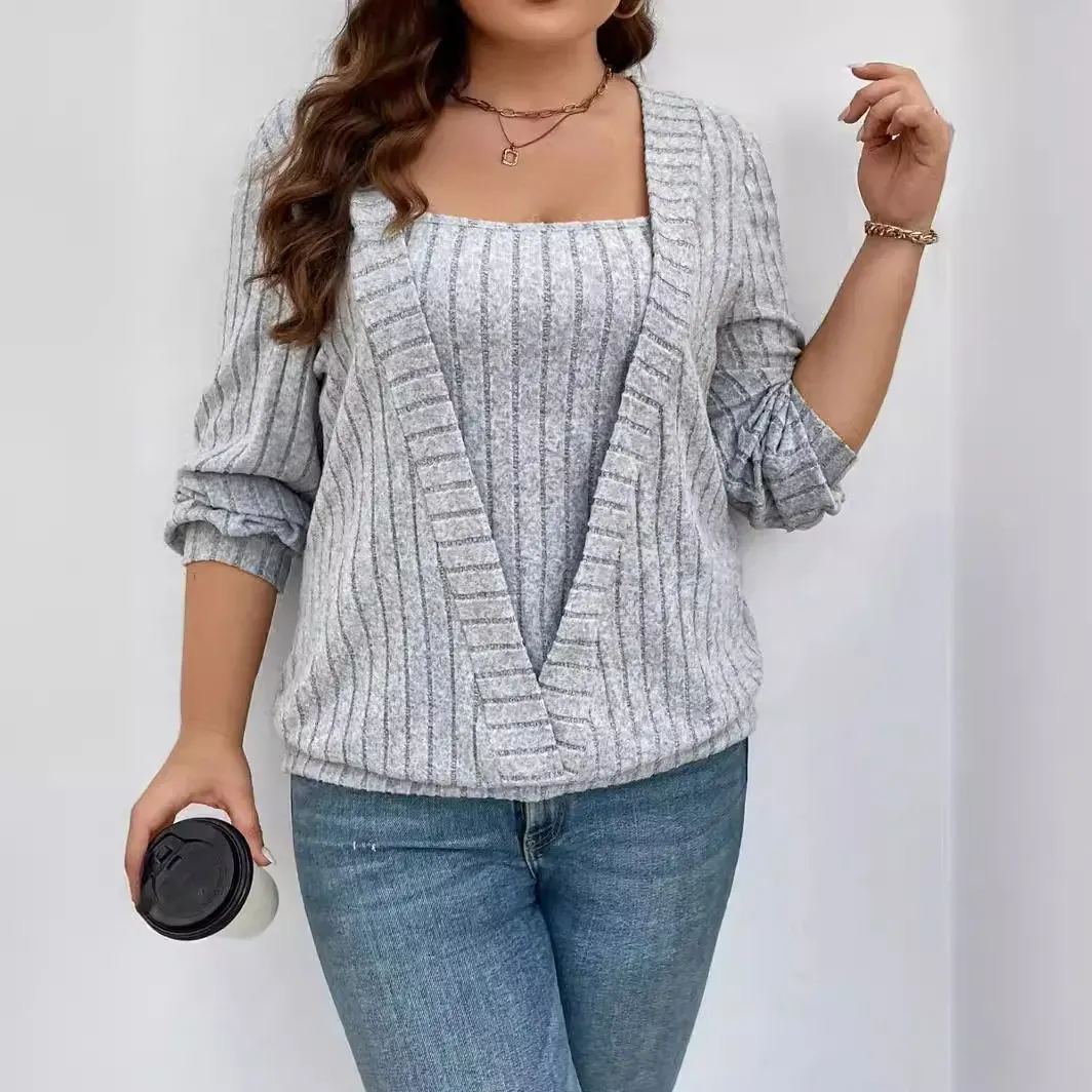 Lust Ribbed Knit Layered Long Sleeve Top