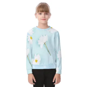 Luxury Floral Baby Blue Kids Sweater
