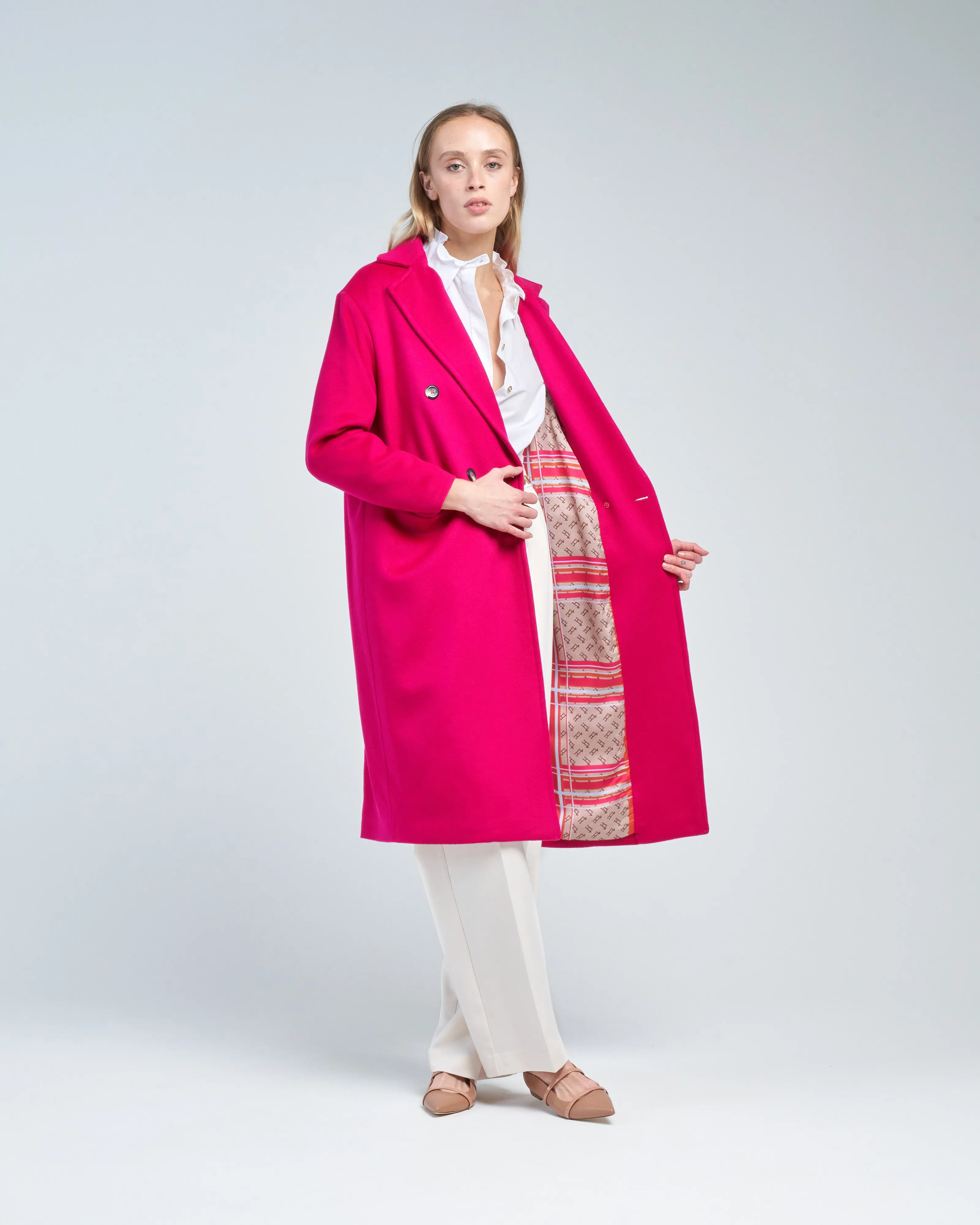 luxury wool double breasted coat