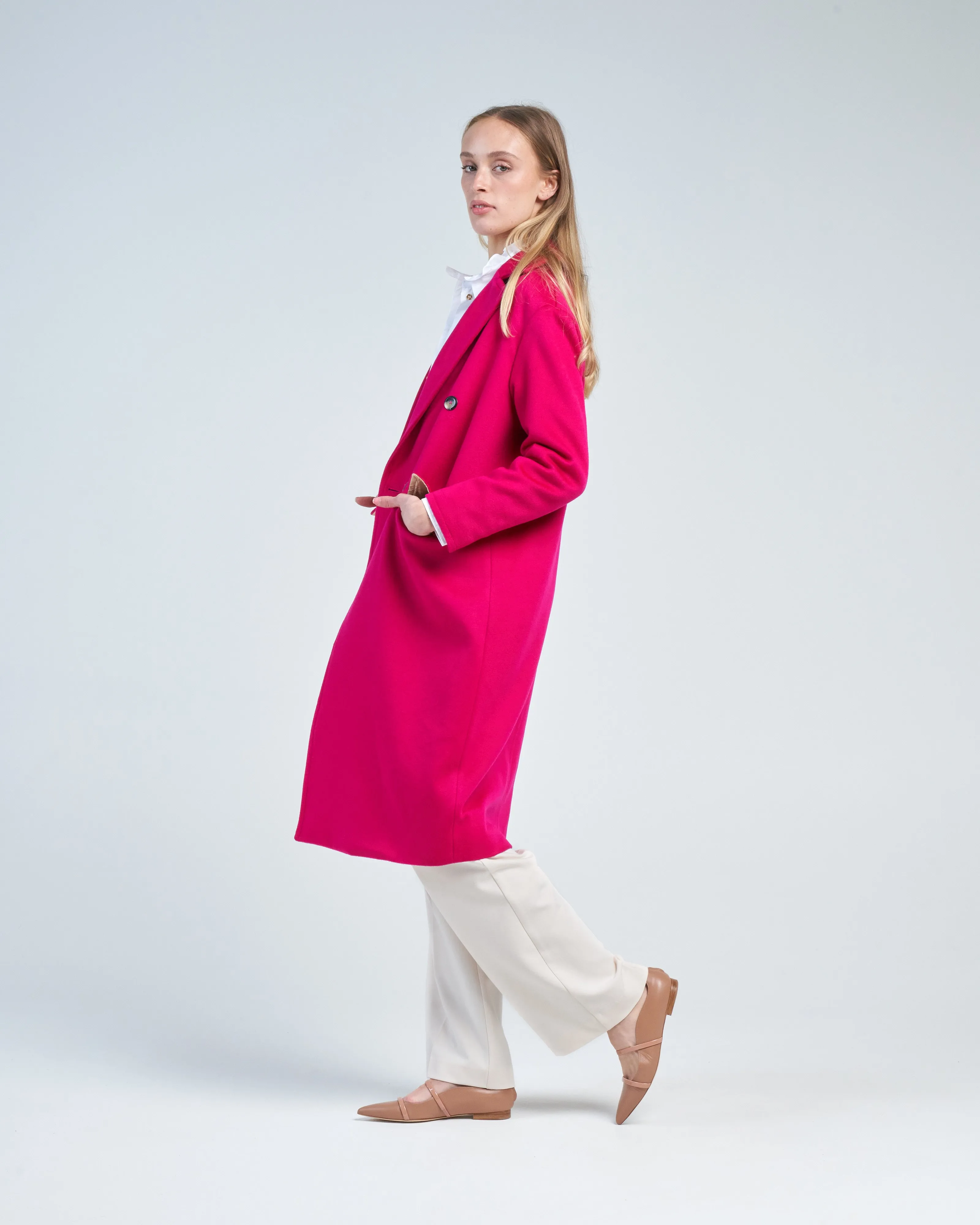 luxury wool double breasted coat