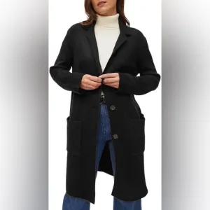 M ichael Stars SUMI KNIT COATIGAN IN BLACK SIZE MEDIUM NWT