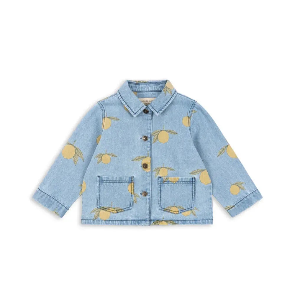 Magot Lemon Print Cotton Denim Jacket