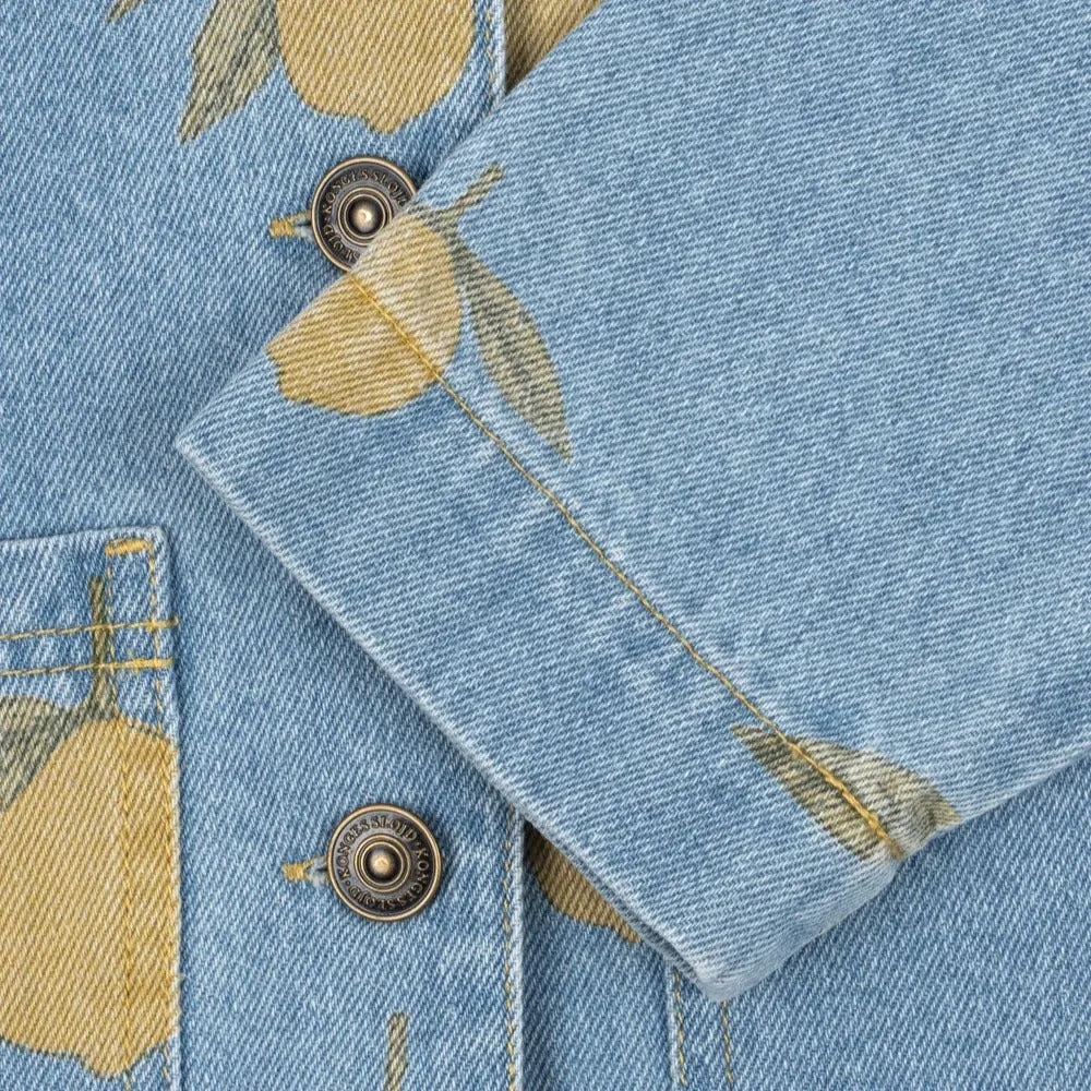 Magot Lemon Print Cotton Denim Jacket