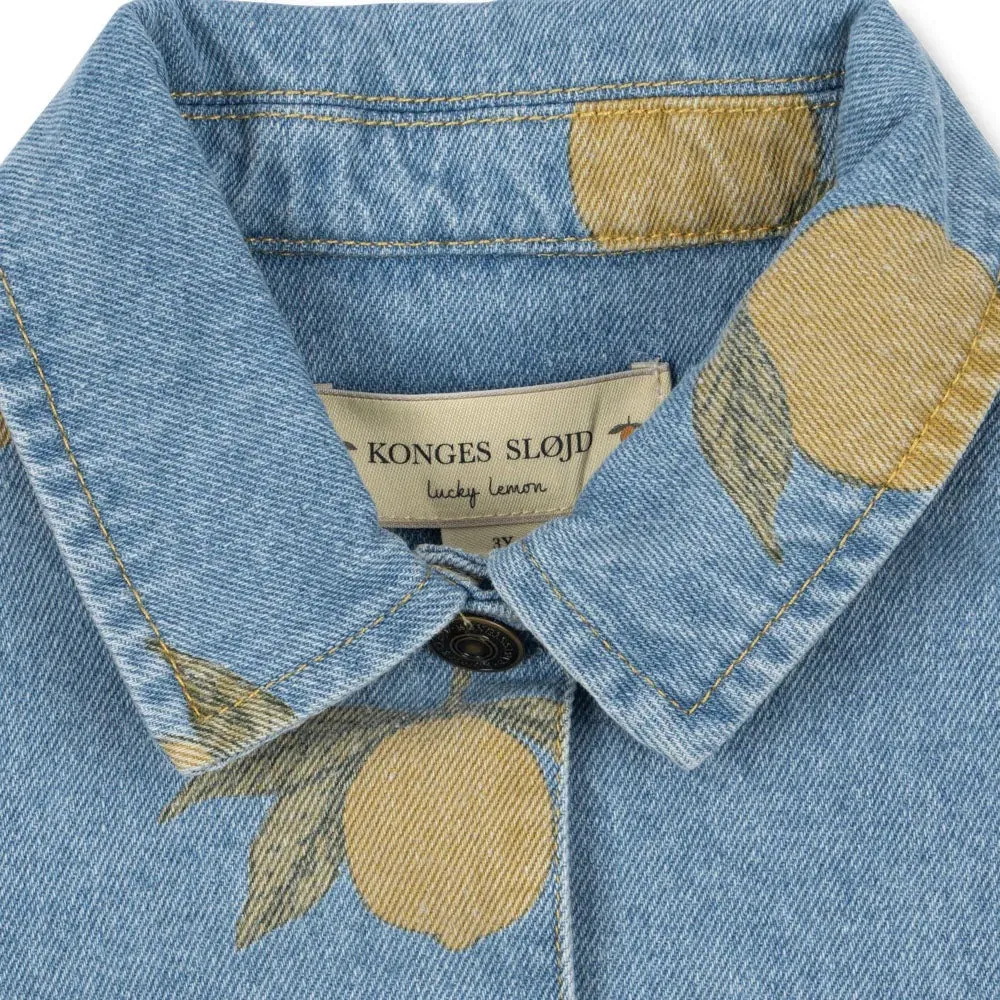 Magot Lemon Print Cotton Denim Jacket