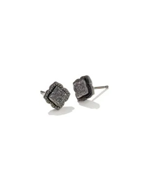 Mallory Stud Earring in Gunmetal Black Drusy