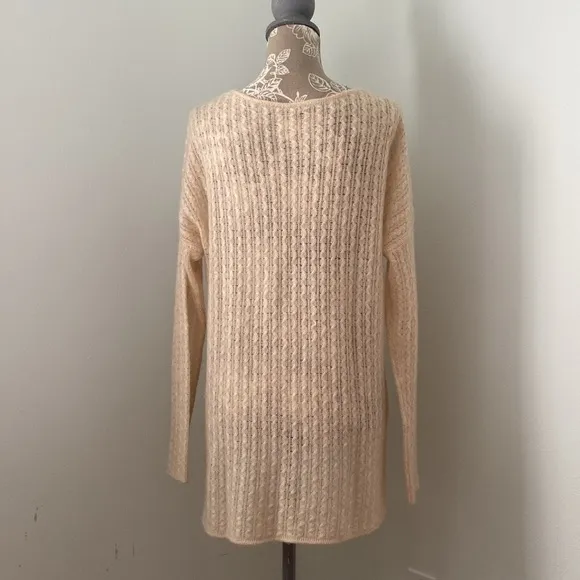 Margaret O’Leary Cashmere Spun Silk Sweater Cream Ivory Small