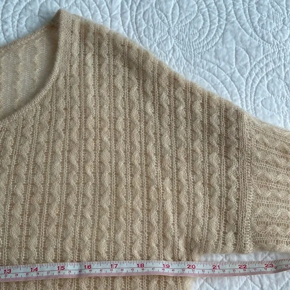 Margaret O’Leary Cashmere Spun Silk Sweater Cream Ivory Small