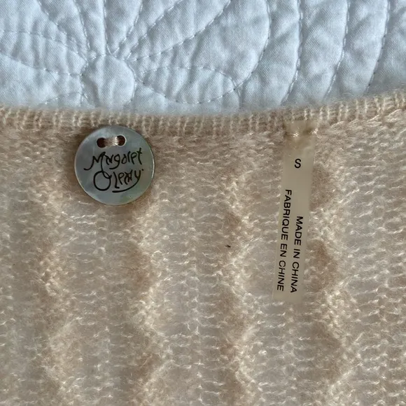 Margaret O’Leary Cashmere Spun Silk Sweater Cream Ivory Small
