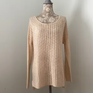 Margaret O’Leary Cashmere Spun Silk Sweater Cream Ivory Small