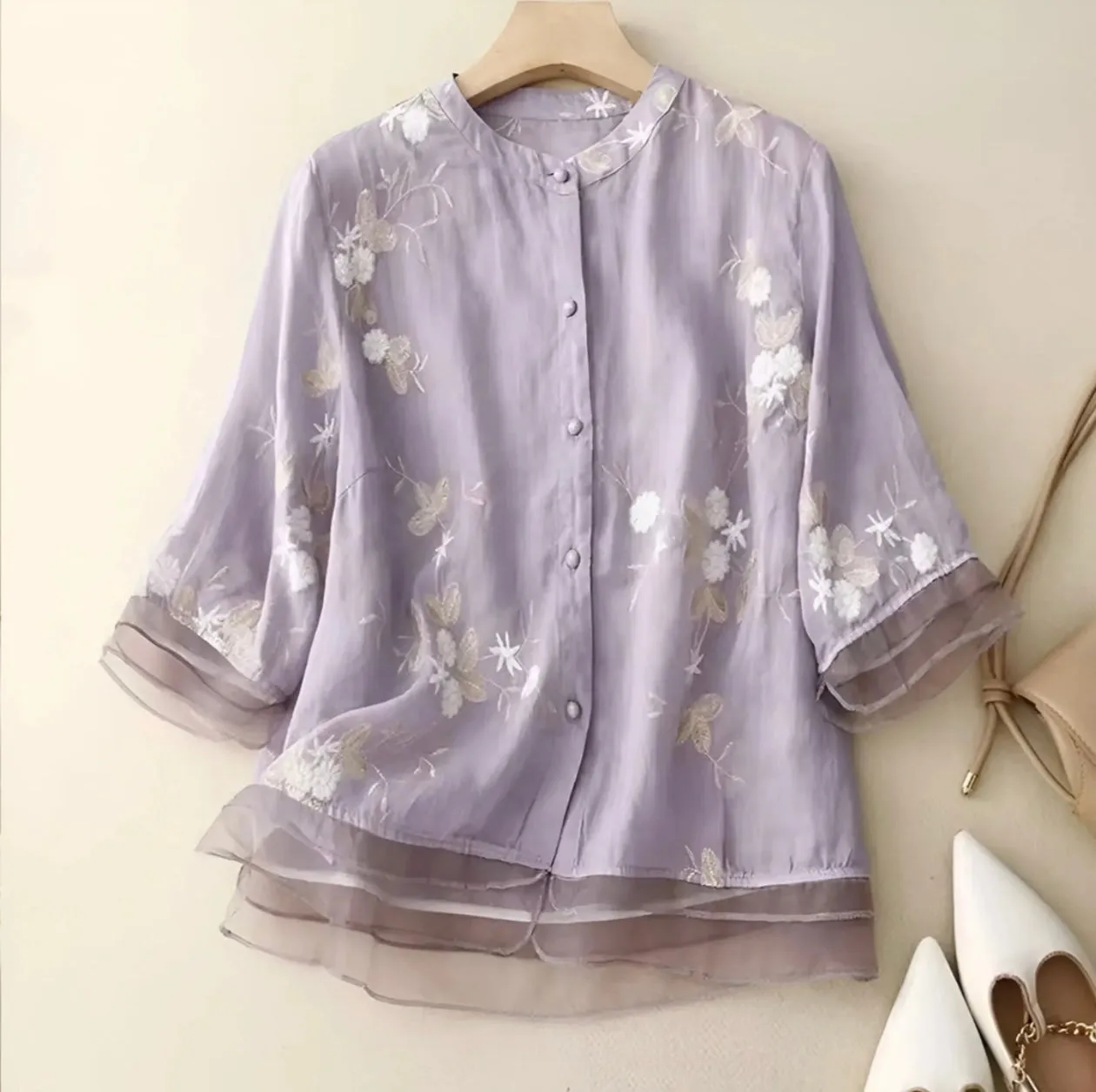 MARIE - FLORAL BUTTON BLOUSE