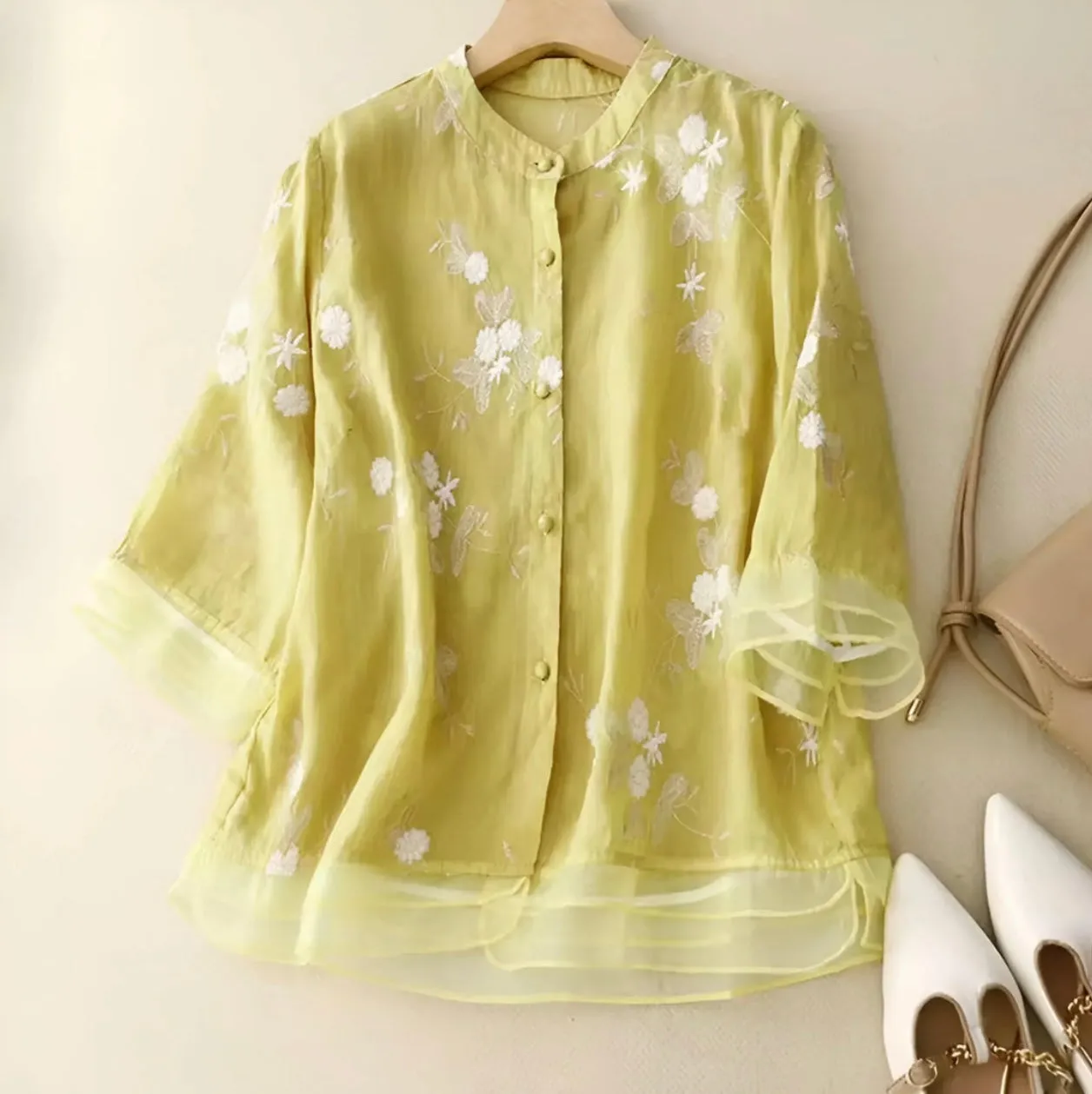 MARIE - FLORAL BUTTON BLOUSE
