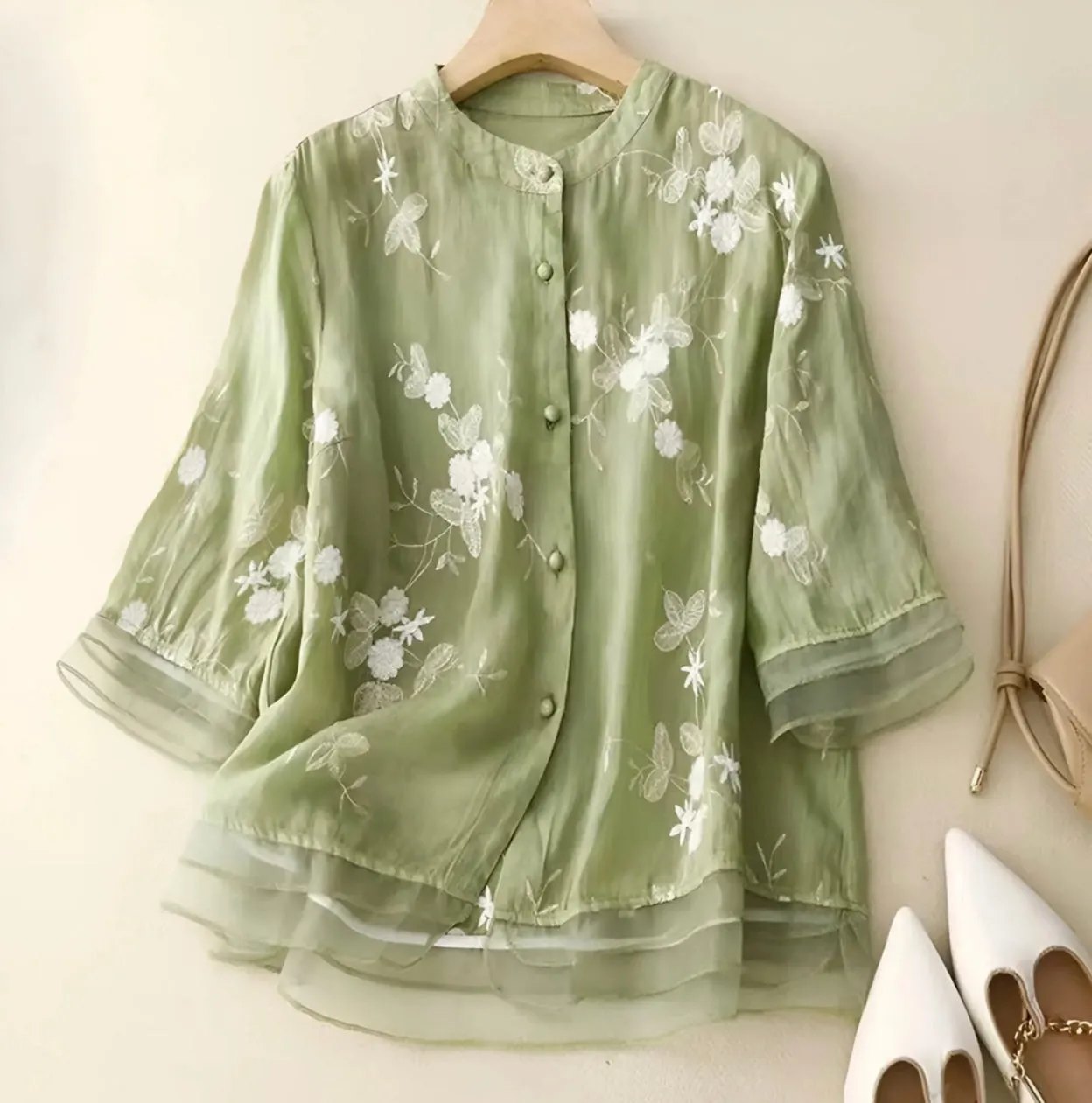 MARIE - FLORAL BUTTON BLOUSE