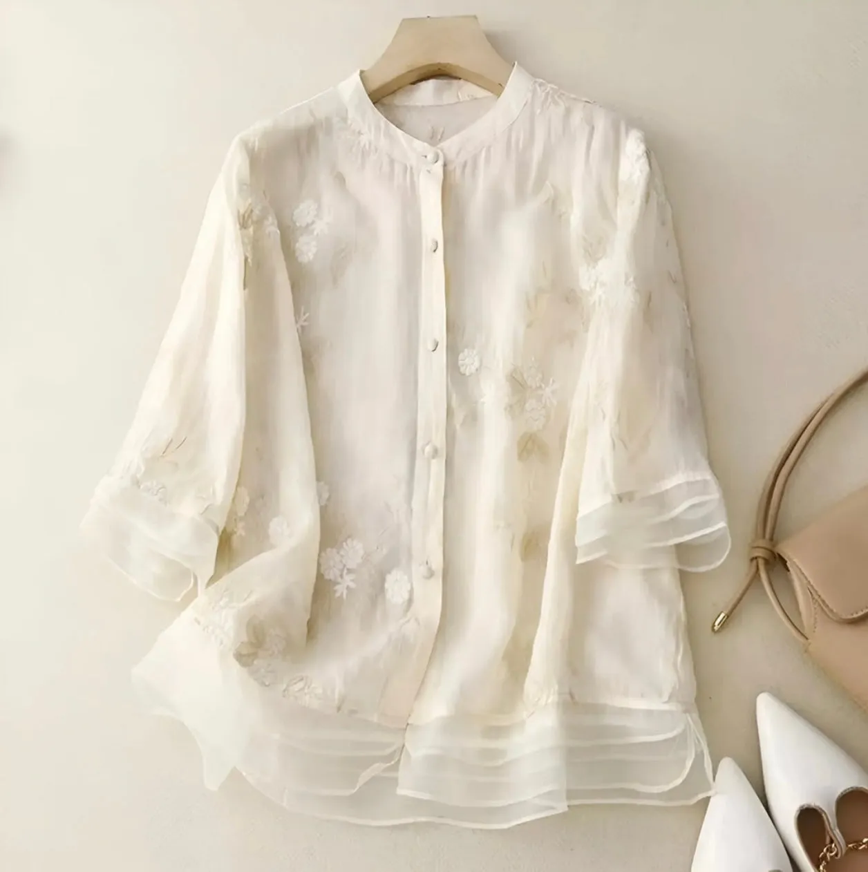 MARIE - FLORAL BUTTON BLOUSE