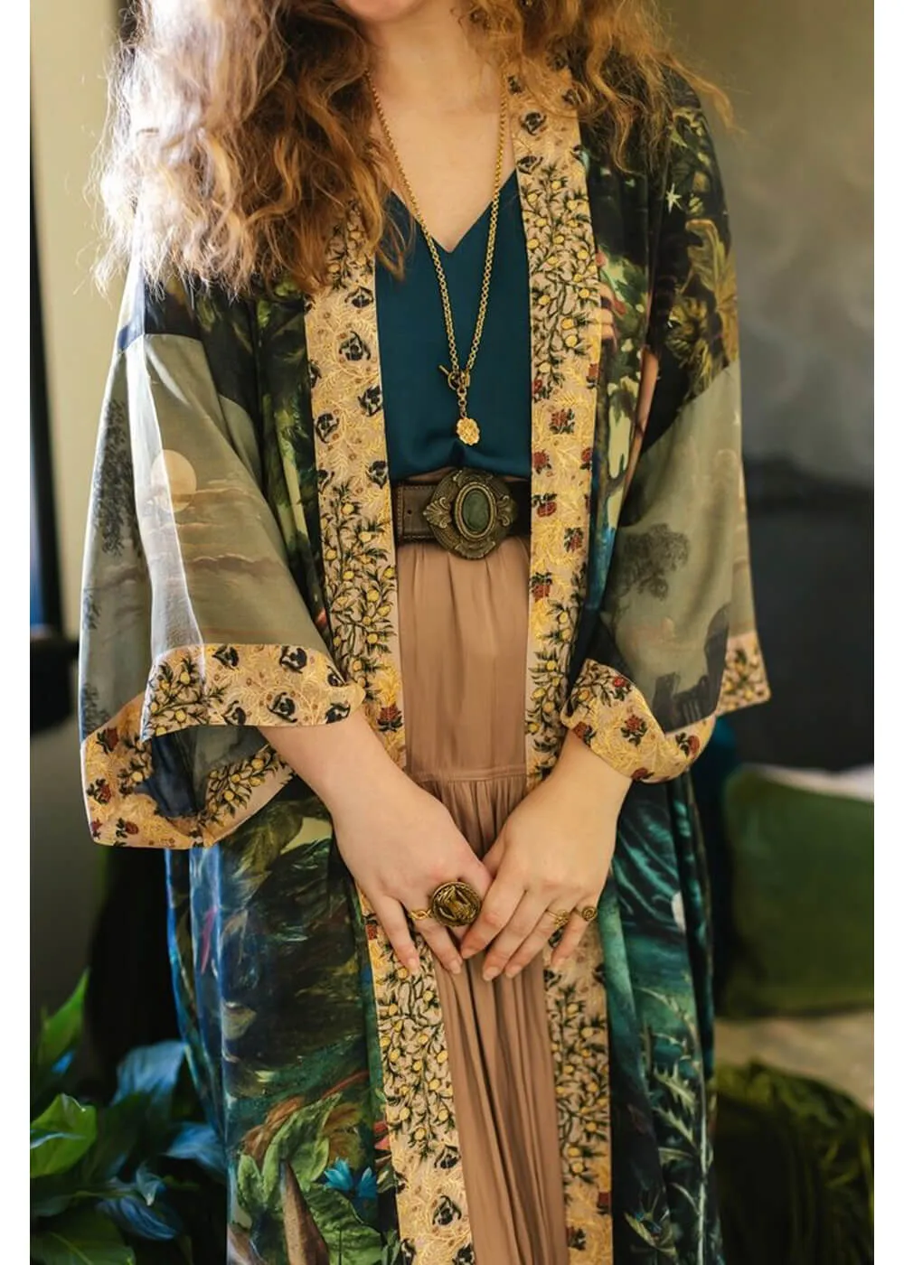 Market Of Stars Bella Notte Rabbit And Moon Long Kimono Multi