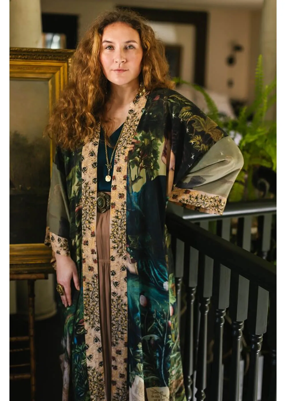 Market Of Stars Bella Notte Rabbit And Moon Long Kimono Multi